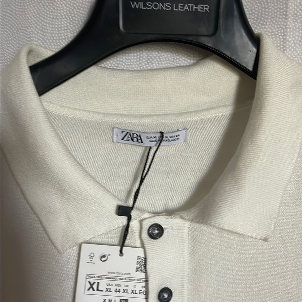 Zara Men's Cream Polo Shirt - Picture 5 of 6